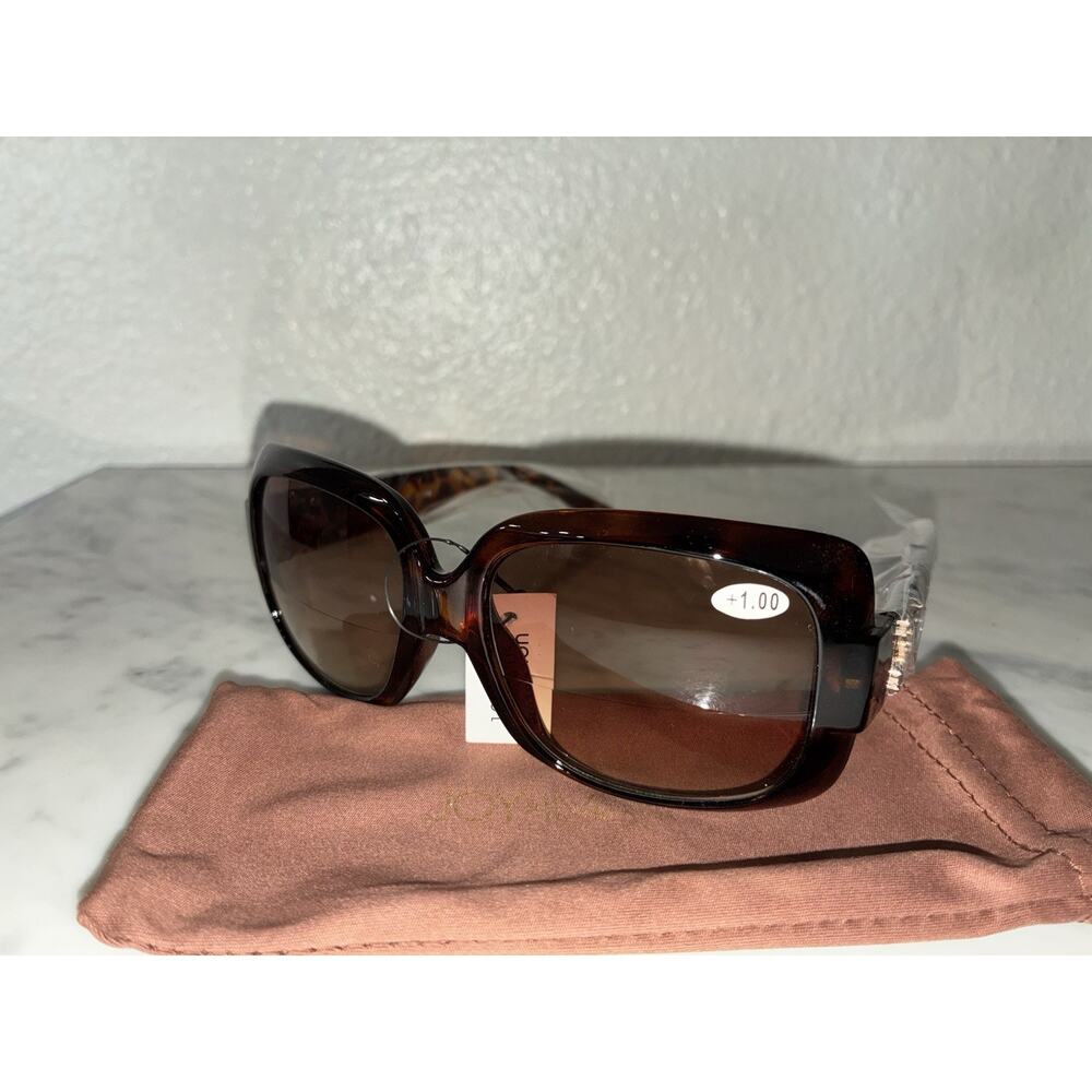 Joy & IMAN Sunglasses Bifocals Readers #1 Soft Tortoise Brown New HSN